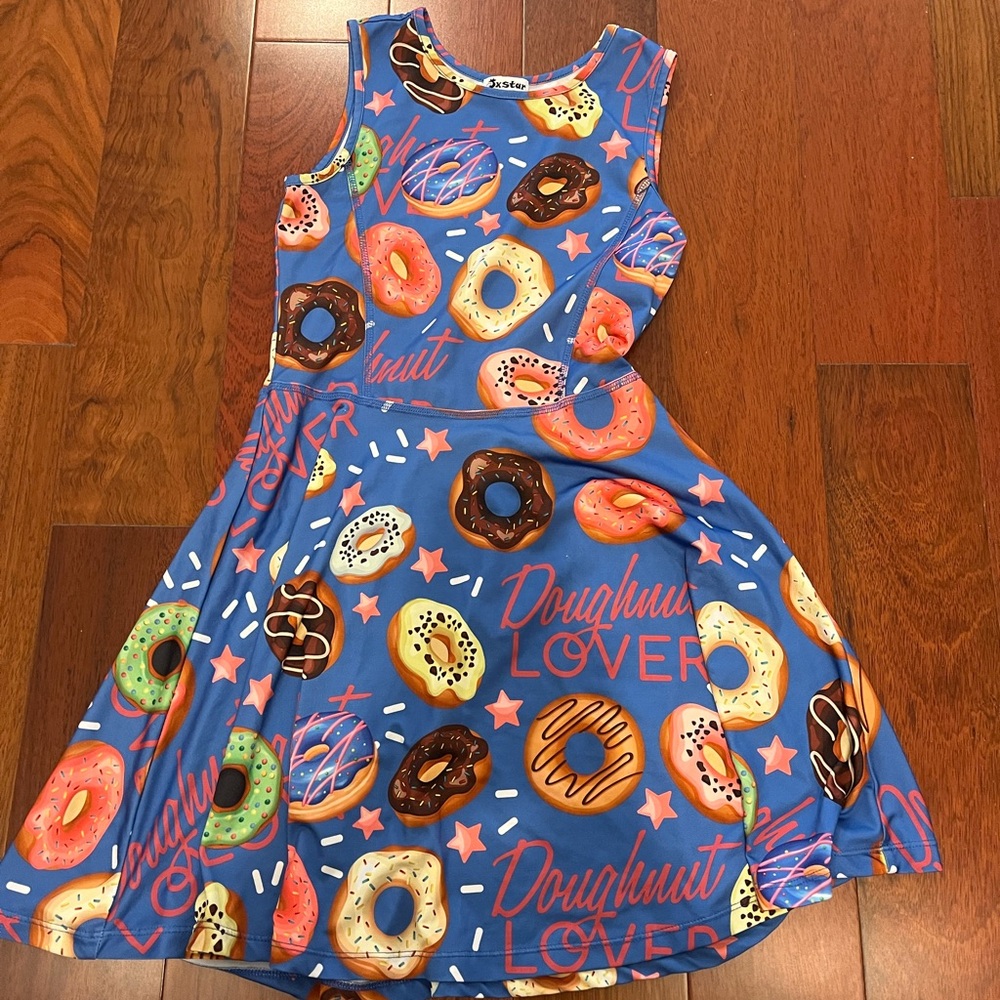 Colorful Donut Print Kids Dress